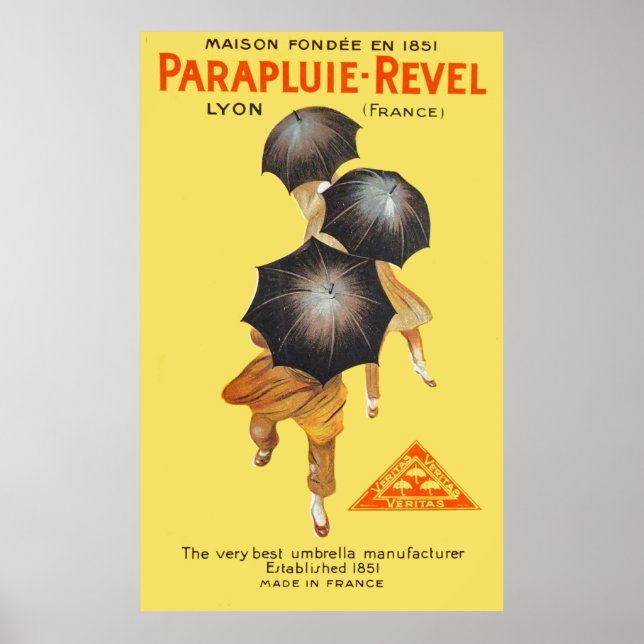 Affiche Annonce des parapluies neuves 1922 (Devant)