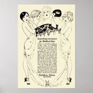 Affiche Annonce d'or vintage de shampooing