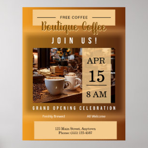 Affiche Annonce d'ouverture du Café