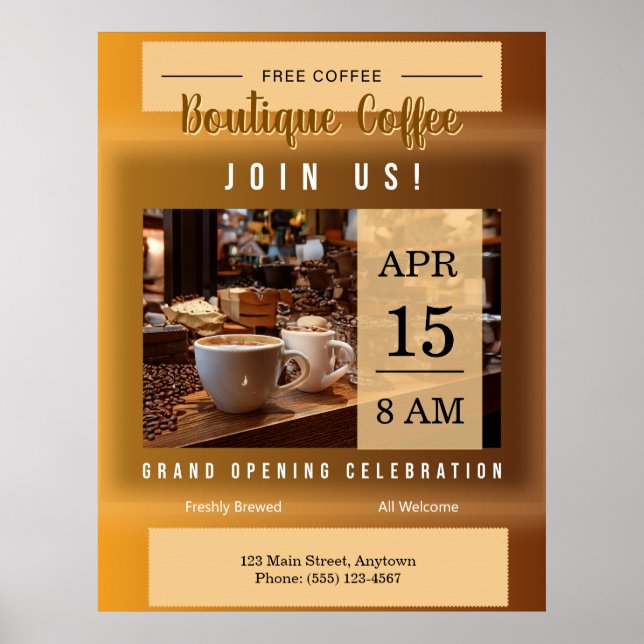 Affiche Annonce d'ouverture du Café (Devant)