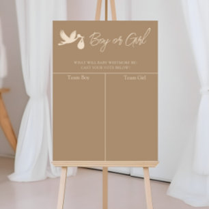 Affiche Annonce du sexe du bébé par la cigogne