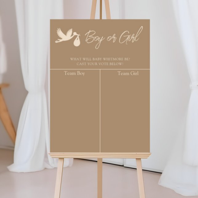 Affiche Annonce du sexe du bébé par la cigogne (Créateur téléchargé)