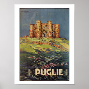 Affiche Annonce italienne vintage de voyage de Pouilles