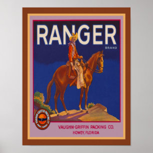 Affiche Annonce orange de marque Ranger des années 1940