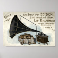 Annonce Phonographe vintage de l'ère victorienne