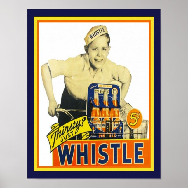Affiche Annonce publicitaire de Whistle Orange Soda Pop de (Devant)