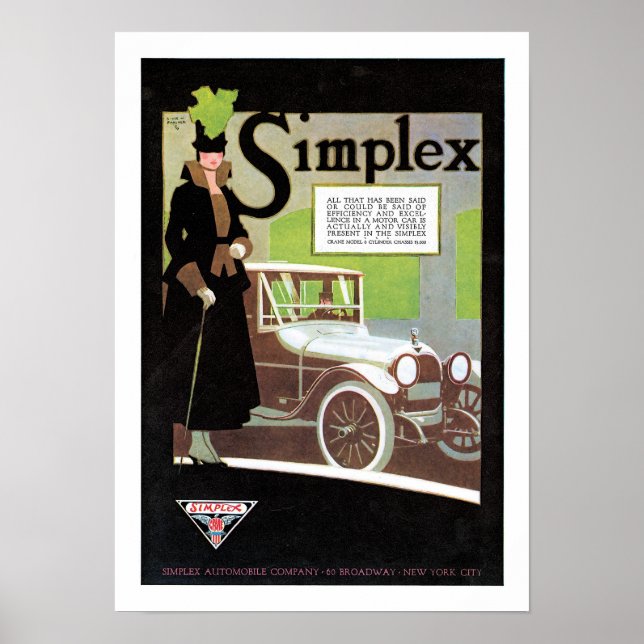 Affiche Annonce Simplex Automobile (Devant)