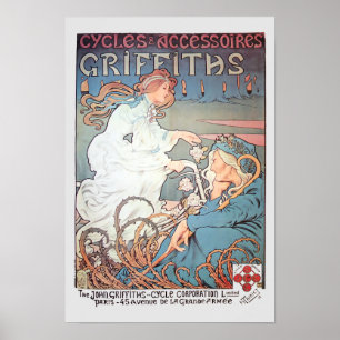 Affiche Annonce Vélo vintage Art Nouveau