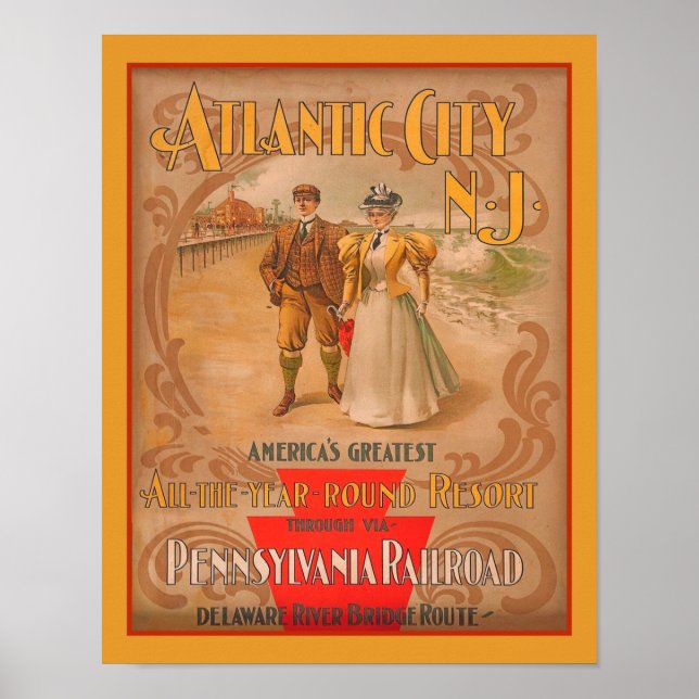 Affiche Annonce vintage Atlantic City Resort (Devant)