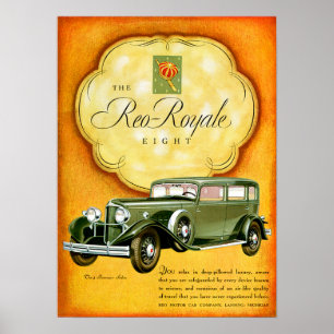 Affiche Annonce vintage d'automobile de ~ de Reo Royale