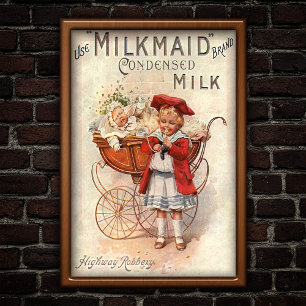 Affiche Annonce vintage de lait 1907