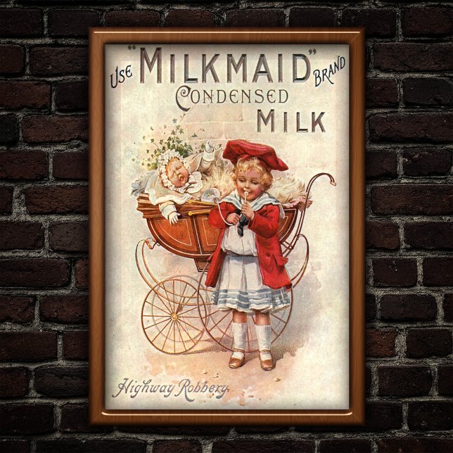 Affiche Annonce vintage de lait 1907 (Créateur téléchargé)