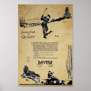 Affiche Annonce vintage de marchandises sportives de