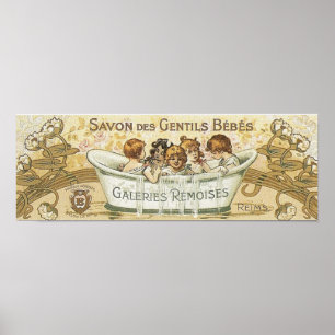 Affiche Annonce vintage de savon de bébé