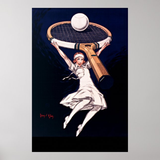 Affiche Annonce vintage de tennis Jean d'Ylen 1929 (Devant)