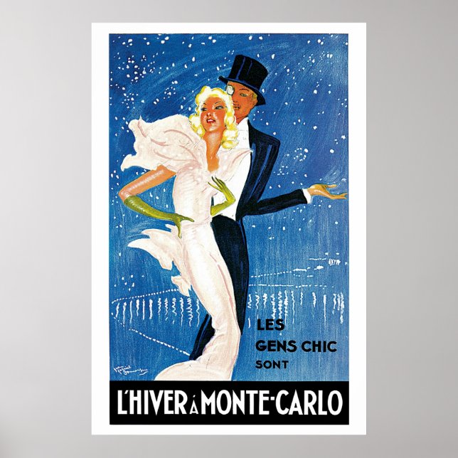Affiche Annonce vintage Monte Carlo Winter Travel (Devant)