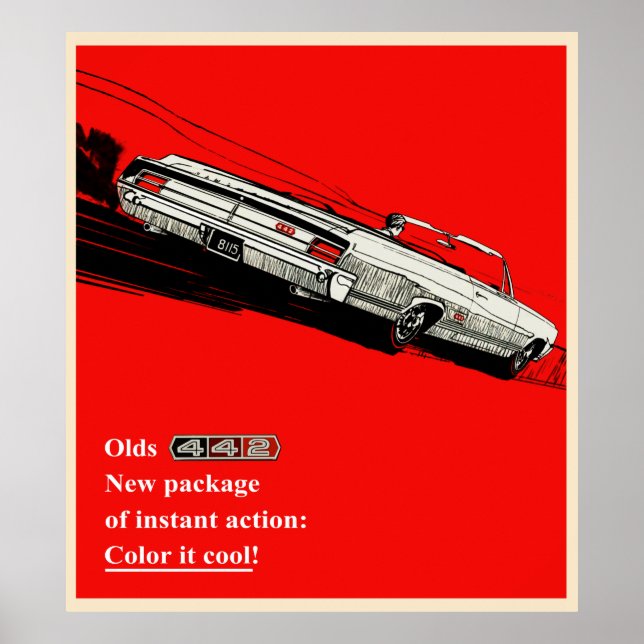 Affiche Annonce vintage Olds 442 (Devant)