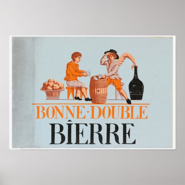 Affiche Annonce Vintage pour l'affiche de bière française (Devant)