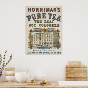 Affiche Annonce Vintage pour le thé pur de Horniman