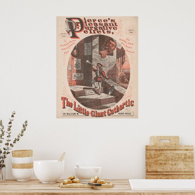 Affiche Annonce vintage pour les pellets de purge du Dr Pi (Cuisine)