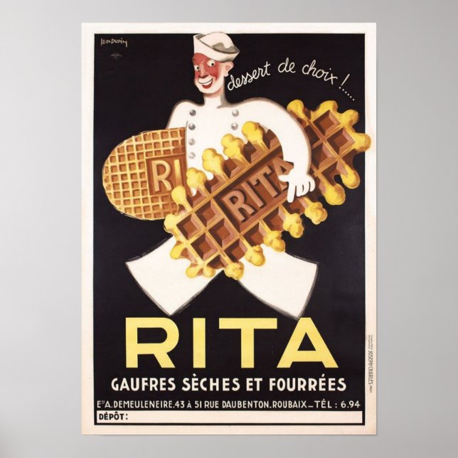 Affiche Annonce vintage Rita Biscuit (Devant)