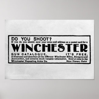 Affiche Annonce Vintage Winchester 1902