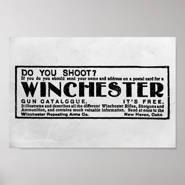 Affiche Annonce Vintage Winchester 1902 (Devant)
