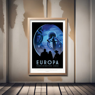 Affiche Annonce Voyage Sci-Fi, Moon Europa