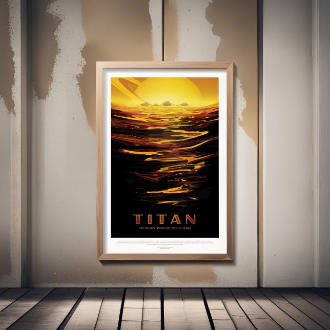 Affiche Annonce Voyage Sci-Fi, Moon Titan (Créateur téléchargé)