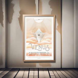 Affiche Annonce Voyage Sci-Fi, Planet Vénus