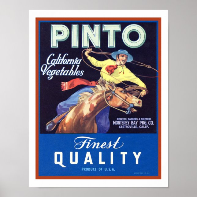 Affiche Annonces de légumes "Pinto" de 1930 (Devant)