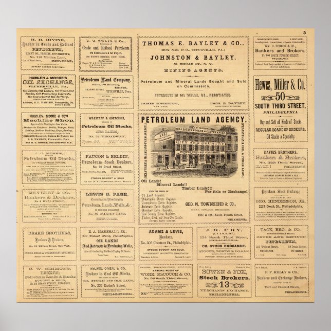Affiche Annonces pétrolières de New York et de Pennsylvani (Devant)