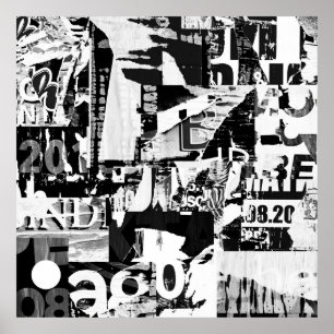 Affiche Annonces publicitaires de rue déchirées collage ba