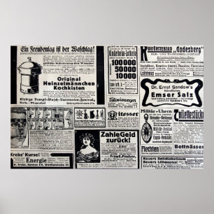 Affiche Annonces typiques en allemand dans une nouvelle Eu