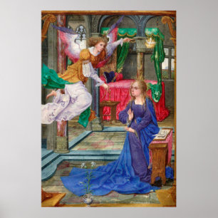 Affiche Annonciation Angel et Marie art religieux médiéval