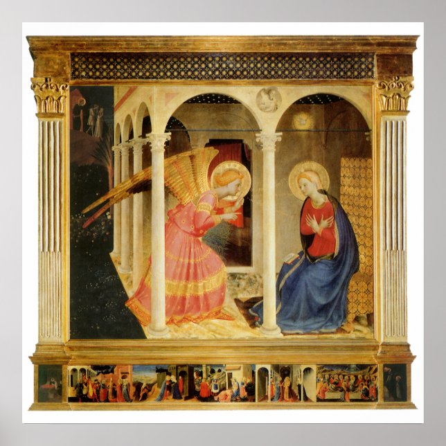 Affiche Annonciation par Fra Angelico, Beaux-Arts de la Re (Devant)