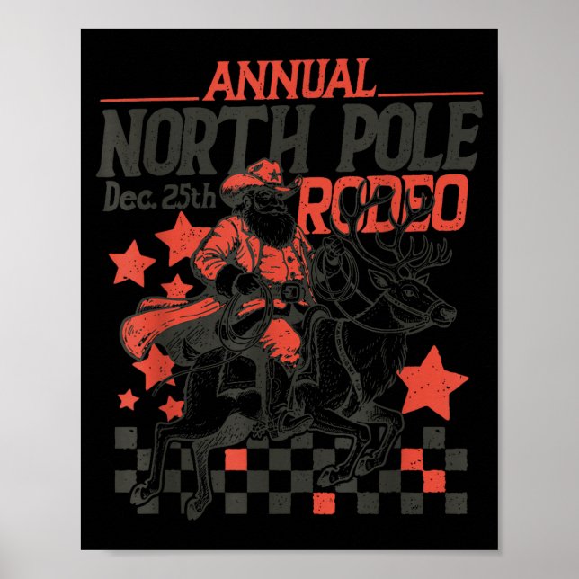 Affiche Annual North Le Rodeo Santa Western Cowboy Christm (Devant)