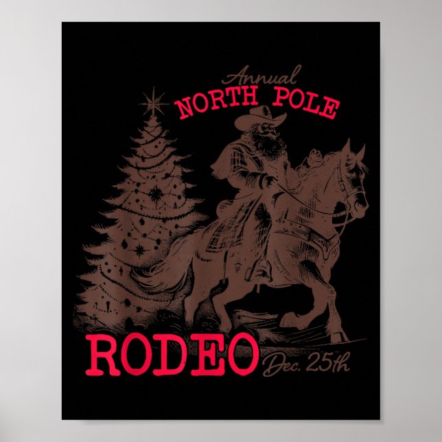 Affiche Annual North Le Rodeo Santa Western Cowboy Christm (Devant)