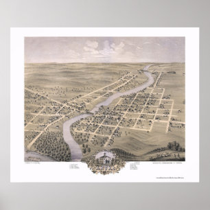 Affiche Anoka, MN Panoramic Map - 1869
