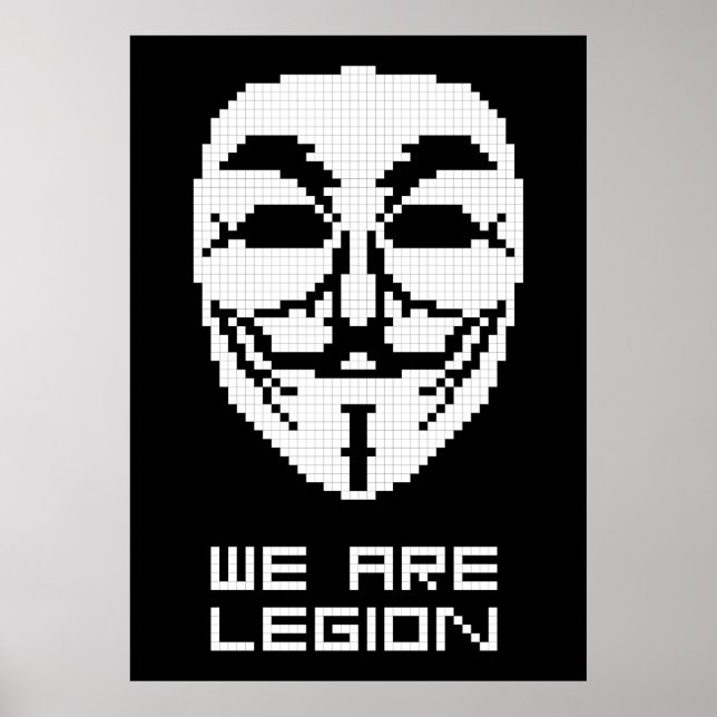 Affiche Anonyme Nous Sommes Légion Pixel Art (Devant)