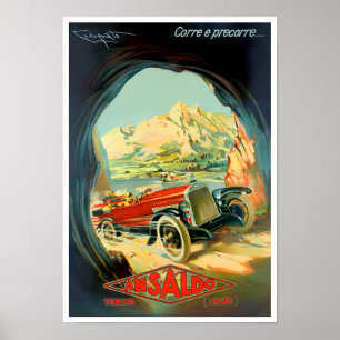 Affiche Ansaldo vintage voiture ad