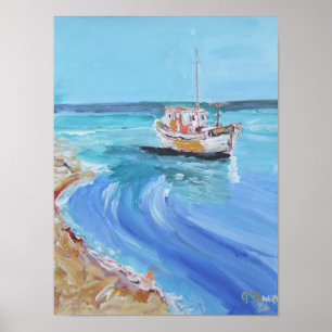 Affiche Anse Charmée pour Bateau de Pêche