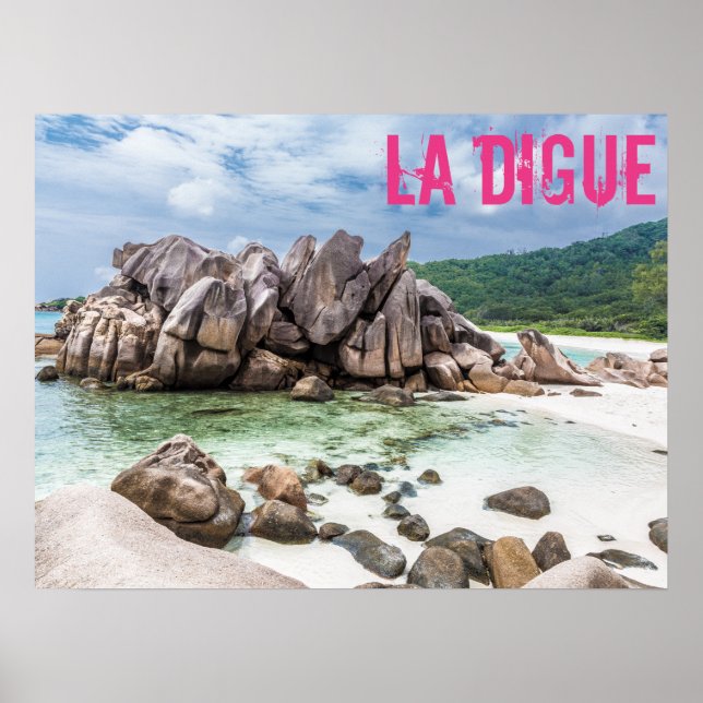 Affiche Anse Cocos Seychelles La Digue Beach cadeau (Devant)