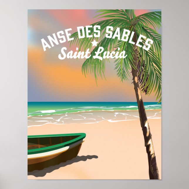 Affiche Anse Des Sables Sainte-Lucie (Devant)
