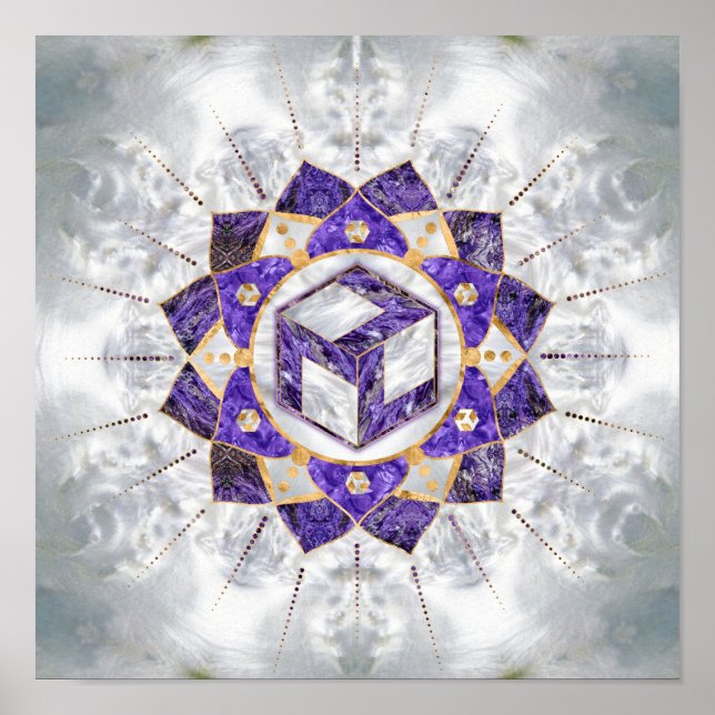 Affiche Antahkarana à Lotus Mandala- Amethyst et Pearl (Devant)