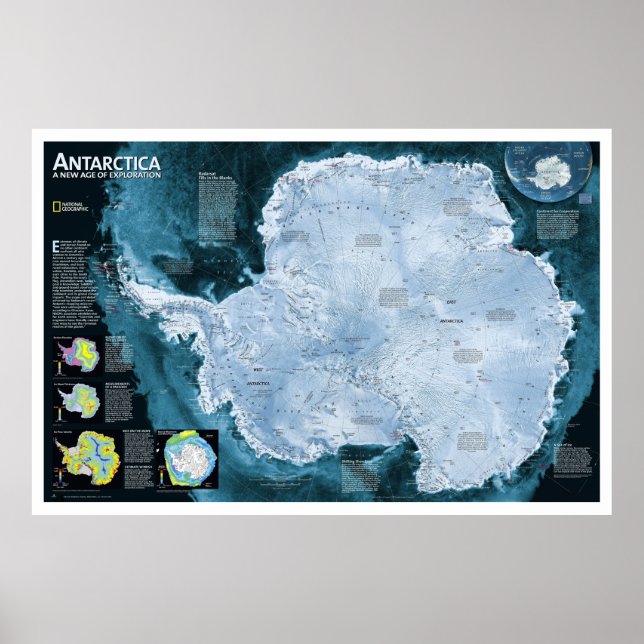 Affiche " Antarctique : carte satellite (Devant)