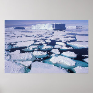 Affiche Antarctique, Écoulement de glace.