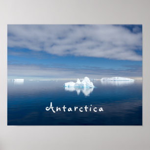 Affiche Antarctique paysage photo de glace flottante avec