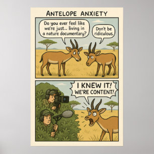 Affiche Antelope Anxiety Comic - Nature Documentaire Humou