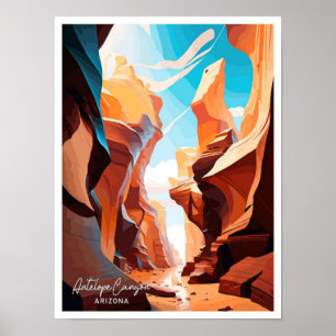 Affiche Antelope Canyon Arizona Illustration de voyage